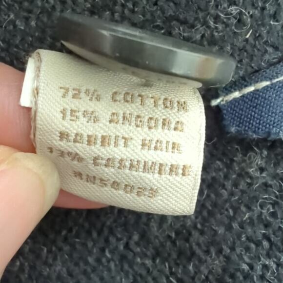 Banana Republic Luxury Blend Sweater Mens Large Rabbit Hair Angora Cashmere Gray - Picture 4 of 6